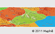 Physical Panoramic Map of Feixian, political outside