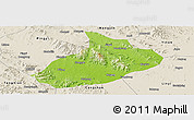 Physical Panoramic Map of Feixian, shaded relief outside