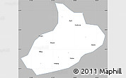 Gray Simple Map of Feixian, single color outside