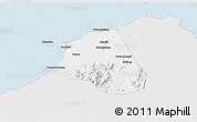 Silver Style 3D Map of Huang Xian, single color outside