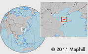 Gray Location Map of Huang Xian, hill shading
