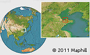 Satellite Location Map of Huang Xian