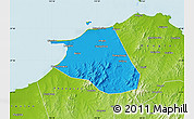 Political Map of Huang Xian, physical outside