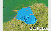 Political Map of Huang Xian, satellite outside