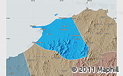 Political Map of Huang Xian, semi-desaturated