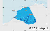 Political Map of Huang Xian, single color outside