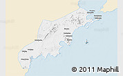 Classic Style 3D Map of Jiaonan, single color outside
