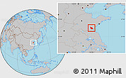 Gray Location Map of Junan