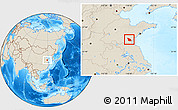 Shaded Relief Location Map of Junan