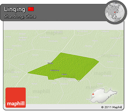 Physical 3D Map of Linqing, lighten