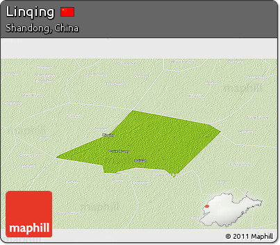 Physical 3D Map of Linqing, lighten