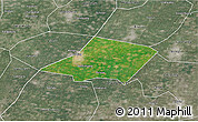Satellite 3D Map of Linqing, semi-desaturated