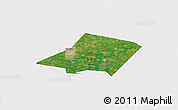 Satellite 3D Map of Linqing, single color outside