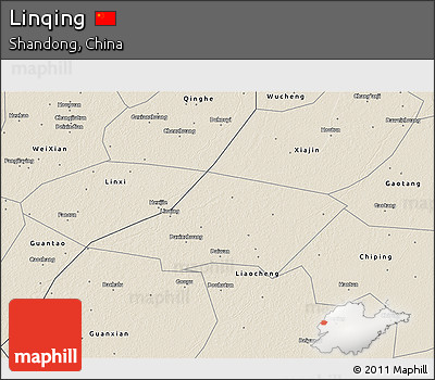 Shaded Relief 3D Map of Linqing