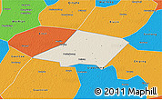 Shaded Relief 3D Map of Linqing, political outside