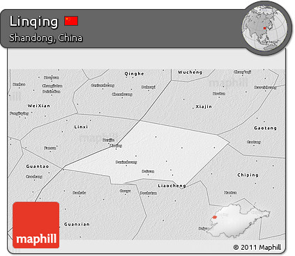 Silver Style 3D Map of Linqing