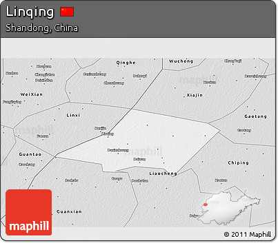 Silver Style 3D Map of Linqing