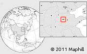 Blank Location Map of Linqing, highlighted country