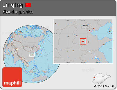 Gray Location Map of Linqing