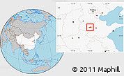 Gray Location Map of Linqing, highlighted country