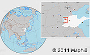 Gray Location Map of Linqing, highlighted parent region