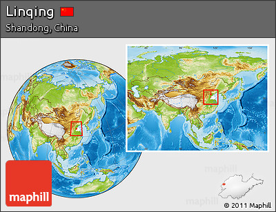 Physical Location Map of Linqing, highlighted parent region, within the entire country