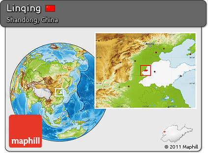 Physical Location Map of Linqing, highlighted parent region