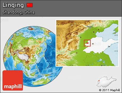 Physical Location Map of Linqing, highlighted parent region