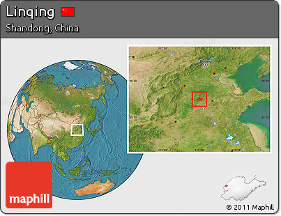 Satellite Location Map of Linqing