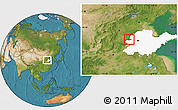Satellite Location Map of Linqing, highlighted parent region