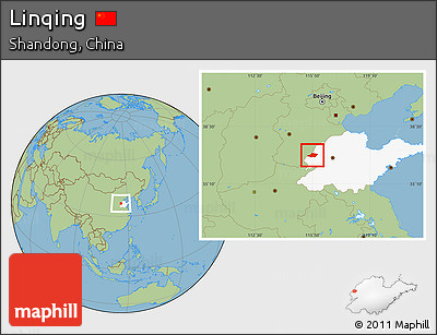Savanna Style Location Map of Linqing, highlighted parent region