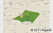 Satellite Map of Linqing, shaded relief outside