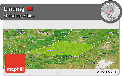 Physical Panoramic Map of Linqing, satellite outside