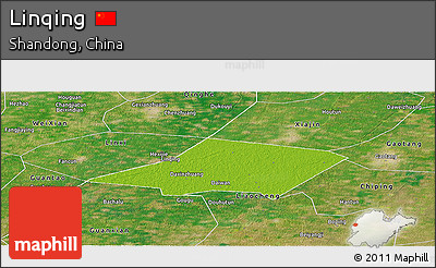 Physical Panoramic Map of Linqing, satellite outside