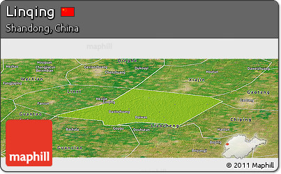 Physical Panoramic Map of Linqing, satellite outside