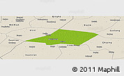 Physical Panoramic Map of Linqing, shaded relief outside