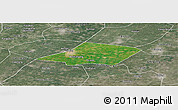 Satellite Panoramic Map of Linqing, semi-desaturated
