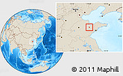 Shaded Relief Location Map of Weifang Shi