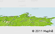 Physical Panoramic Map of Weihai Shi