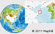 Physical Location Map of Yantai Shi, highlighted country