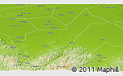 Physical Panoramic Map of Zibo Shi