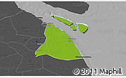 Physical 3D Map of Chuansha, darken, desaturated
