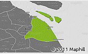 Physical 3D Map of Chuansha, desaturated