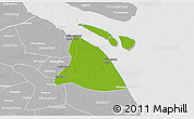 Physical 3D Map of Chuansha, lighten, desaturated