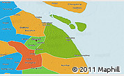 Physical 3D Map of Chuansha, political outside
