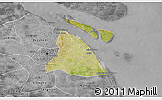 Satellite 3D Map of Chuansha, desaturated