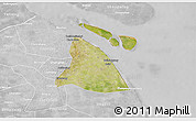 Satellite 3D Map of Chuansha, lighten, desaturated