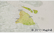 Satellite 3D Map of Chuansha, lighten, semi-desaturated