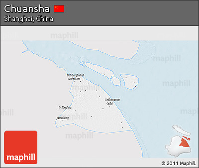 Silver Style 3D Map of Chuansha, single color outside