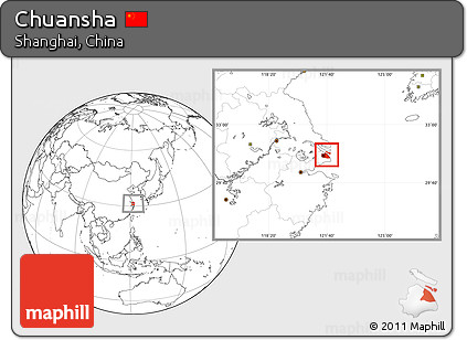 Blank Location Map of Chuansha